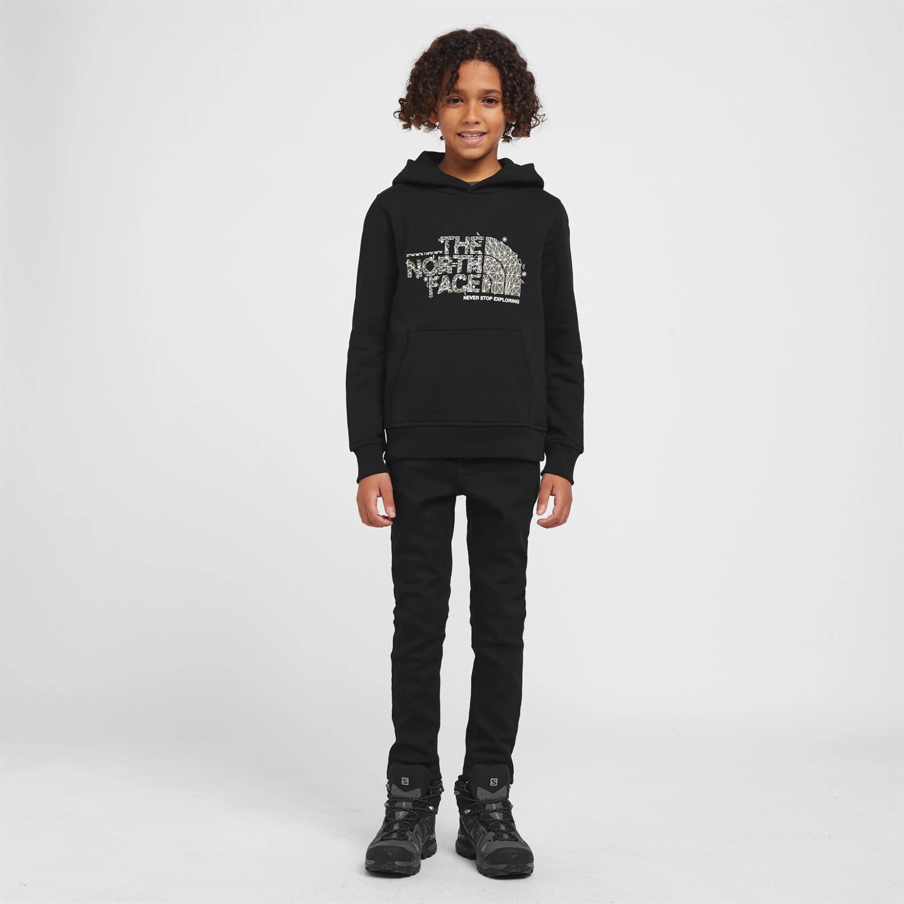 The North Face Kids Drew Peak Overhead Hoodie Boys Girls Unisex Hooded Sweat - Picture 4 of 16