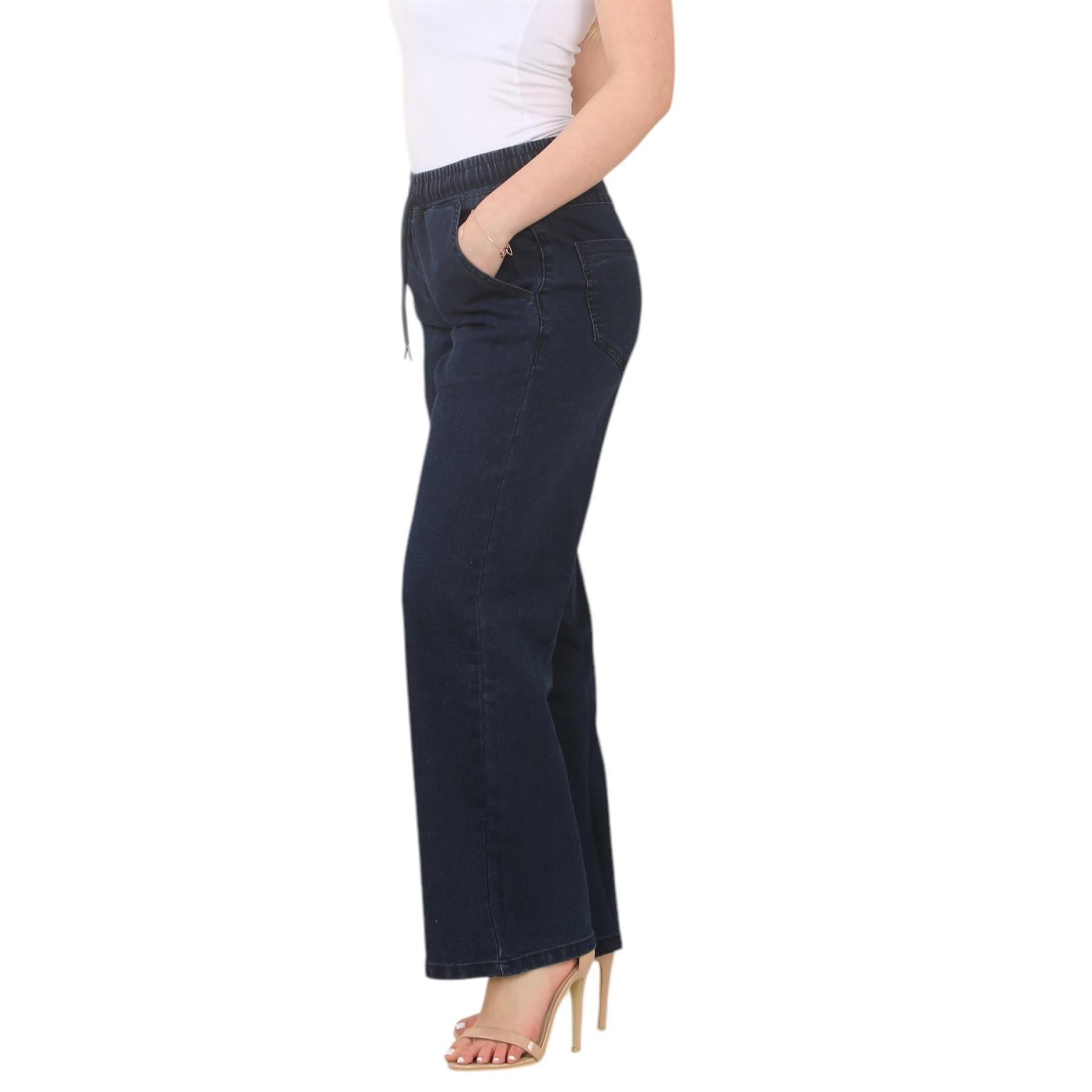 Jeans donna MYT gamba larga elasticizzato vita alta gamba dritta donna denim pantaloni - Foto 18 di 22