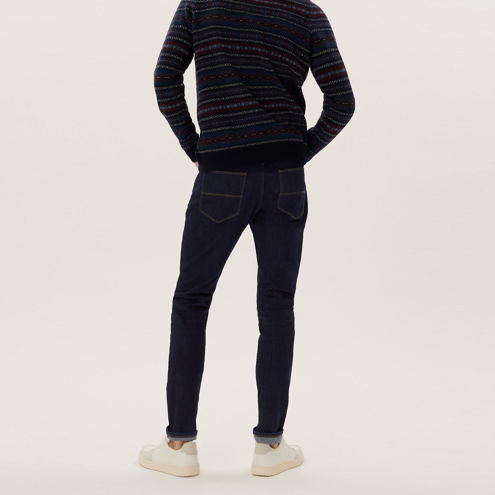 EX M&S Mens Skinny Jeans Stretch Denim Pants Slim Trousers All Waist