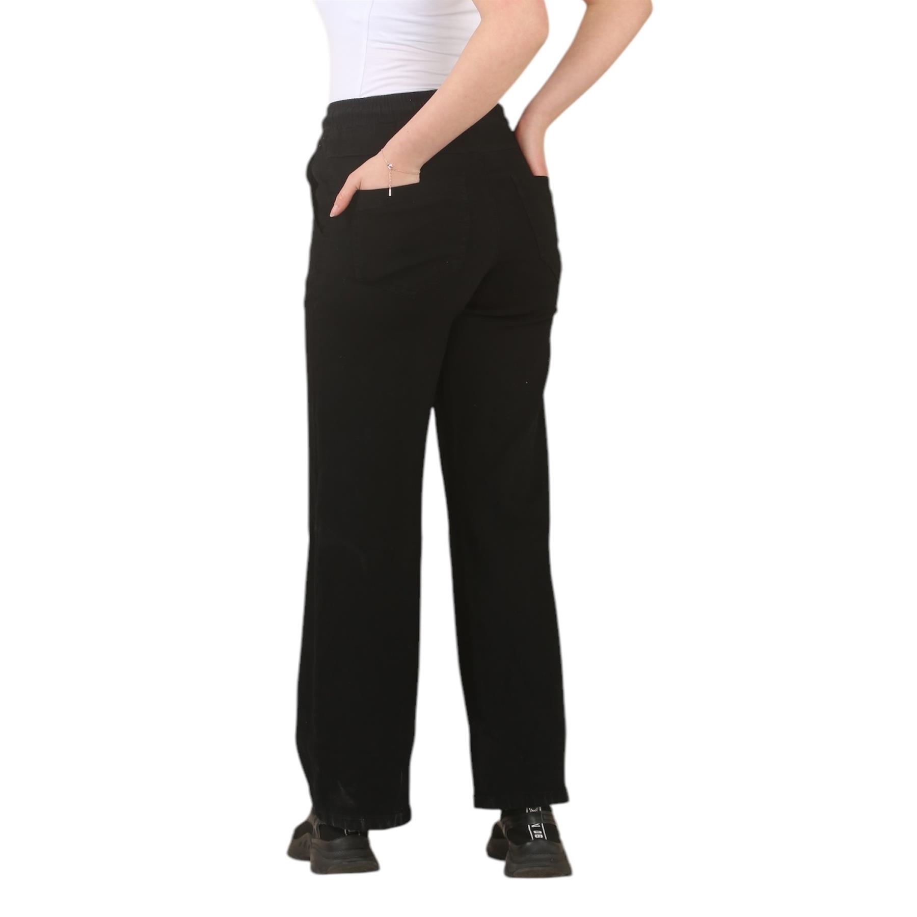 Jeans donna MYT gamba larga elasticizzato vita alta gamba dritta donna denim pantaloni - Foto 3 di 22