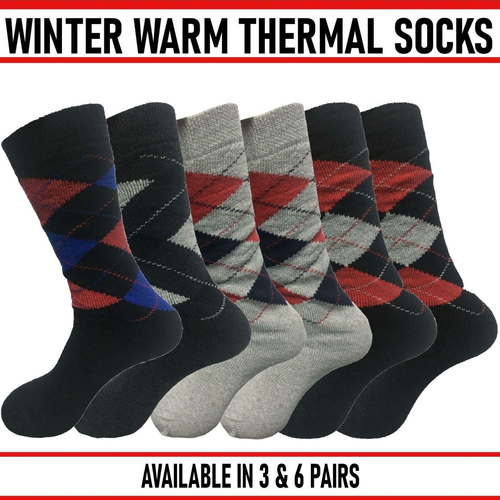 3 & 6 Paar schwarze warme Thermosocken Winter Outdoor Arbeit dick strapazierfähig für Herren - Bild 3 von 7