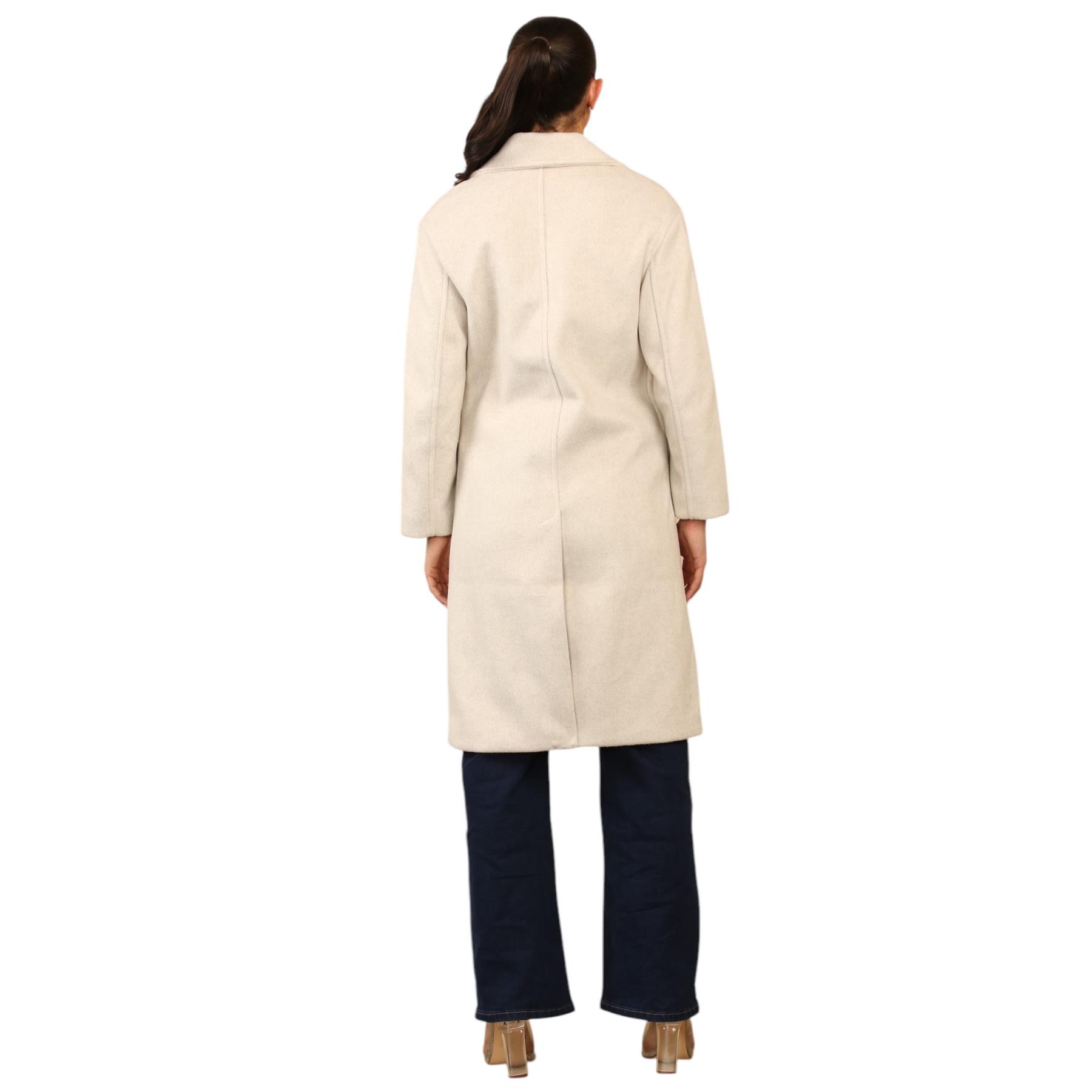 EX Bershka Womens Collared Double Breasted Over Coat Winter Warm Jacket - Picture 9 of 12