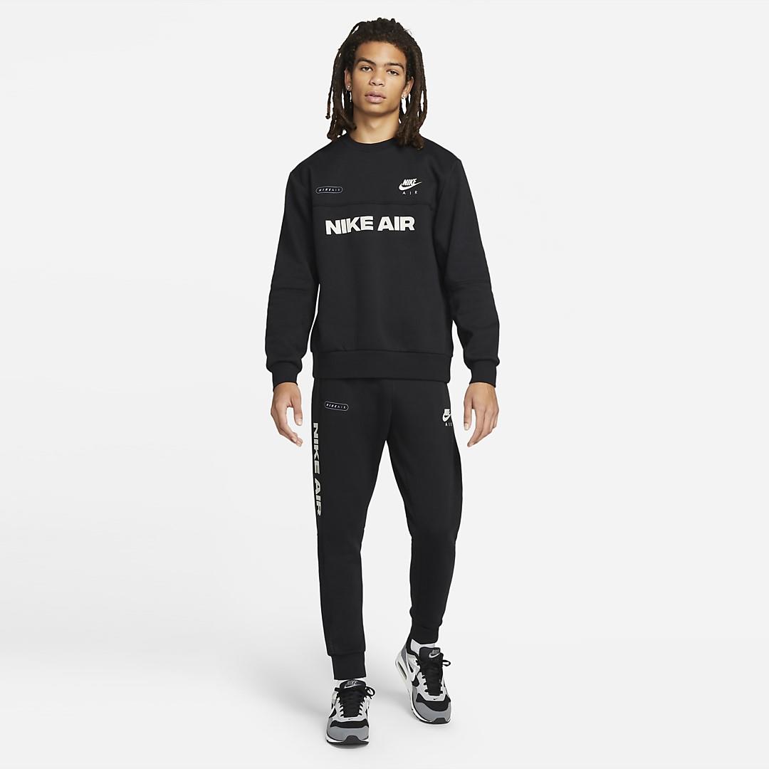 Nike Air Mens Crewneck Fleece Tracksuit Sweatshirt Joggers Jogging Bottoms - Picture 2 of 11