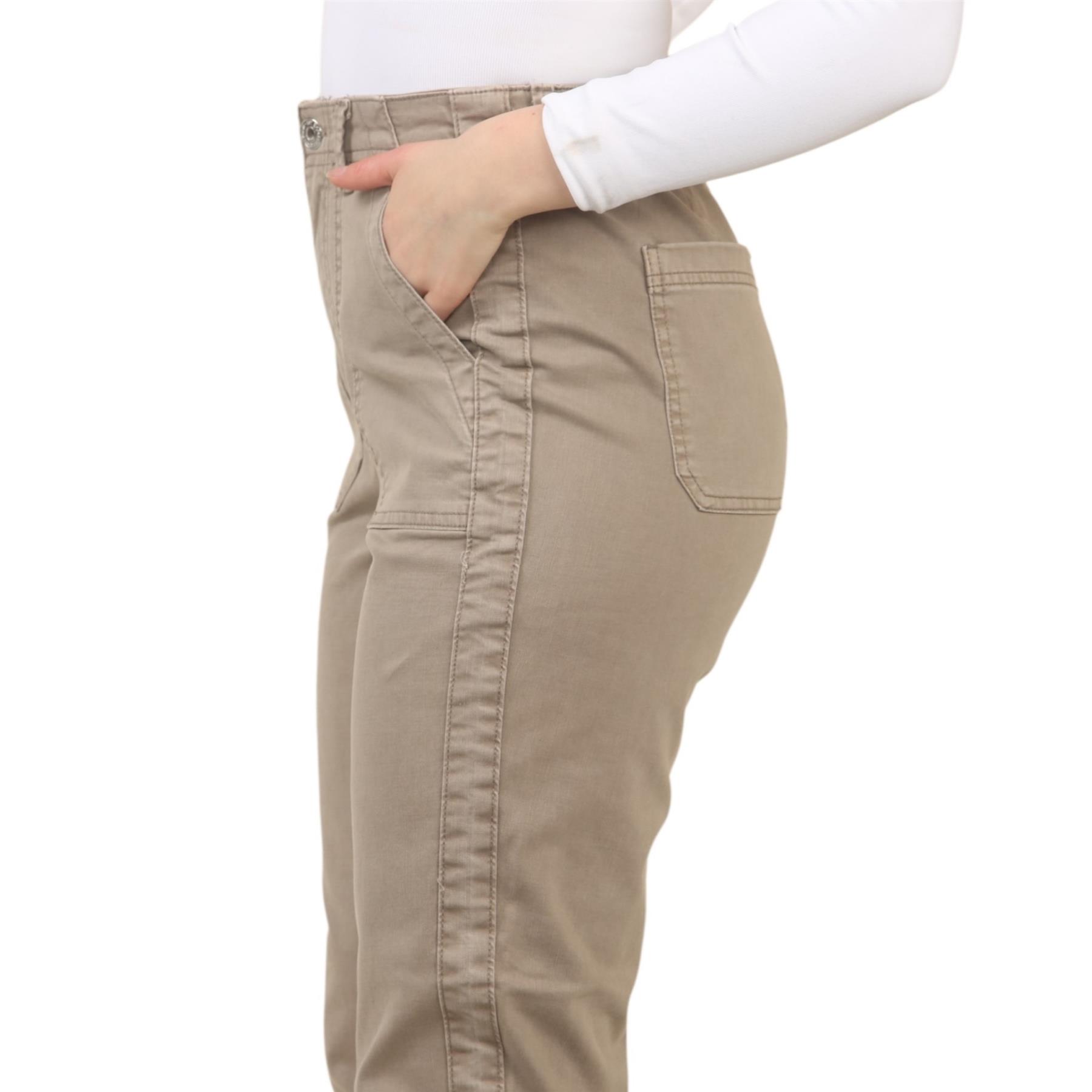 EX M&S Womens Cotton Blend Slim Fit Ankle Grazer Joggers Chino Trousers Pants - Picture 12 of 45