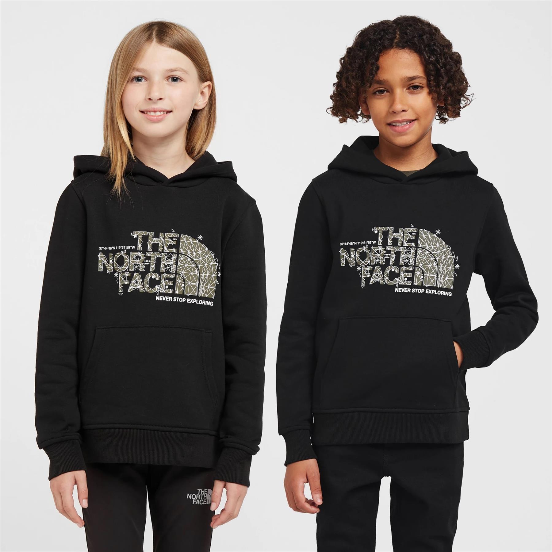 The North Face Kids Drew Peak Overhead Hoodie Boys Girls Unisex Hooded Sweat - Picture 2 of 16