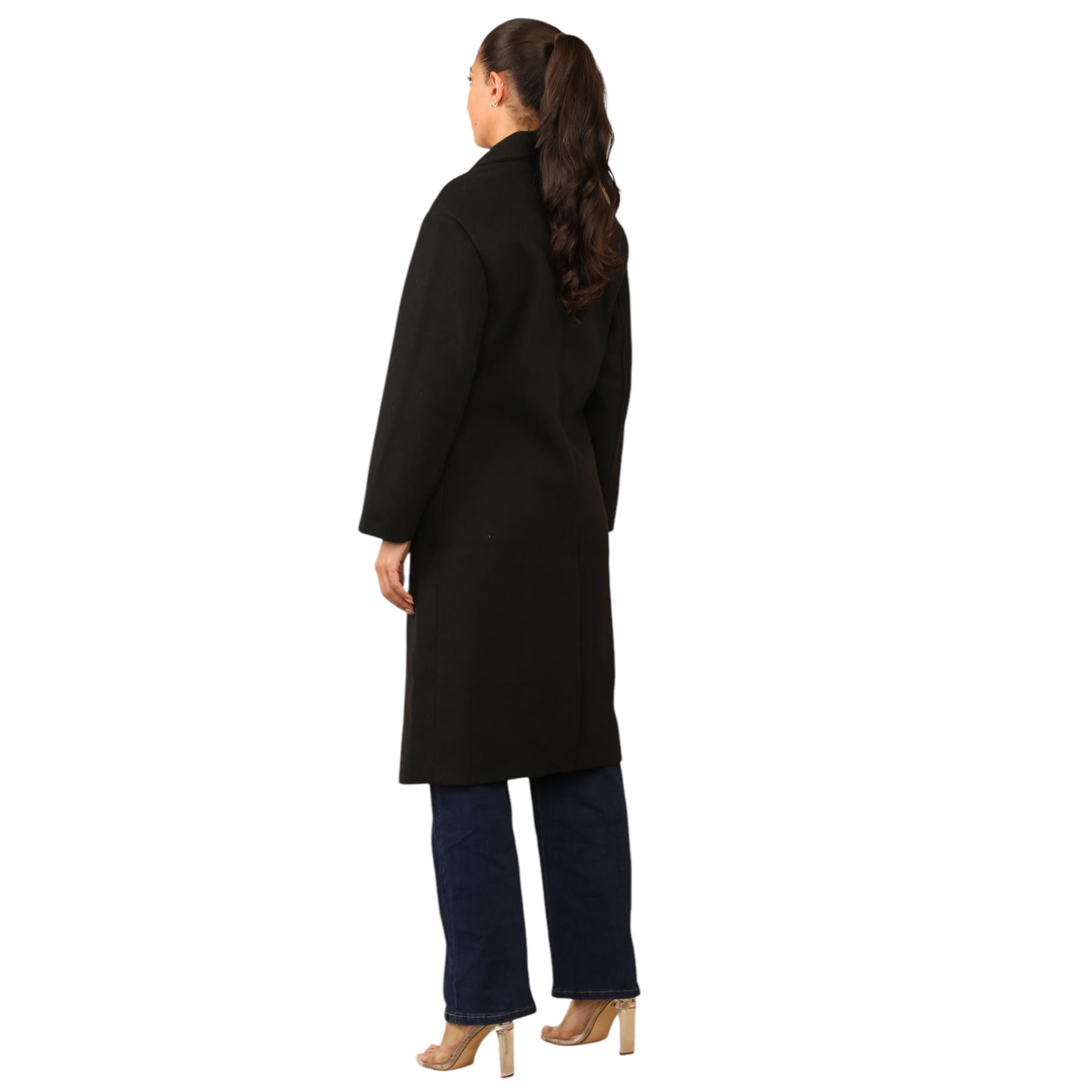 EX Bershka Womens Collared Double Breasted Over Coat Winter Warm Jacket - Picture 6 of 12