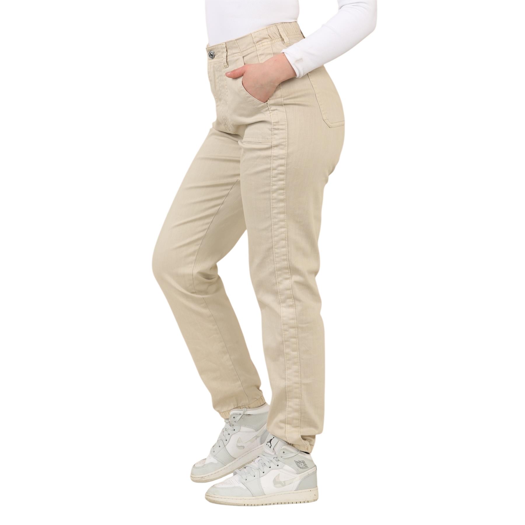 EX M&S Womens Cotton Blend Slim Fit Ankle Grazer Joggers Chino Trousers Pants - Picture 4 of 45