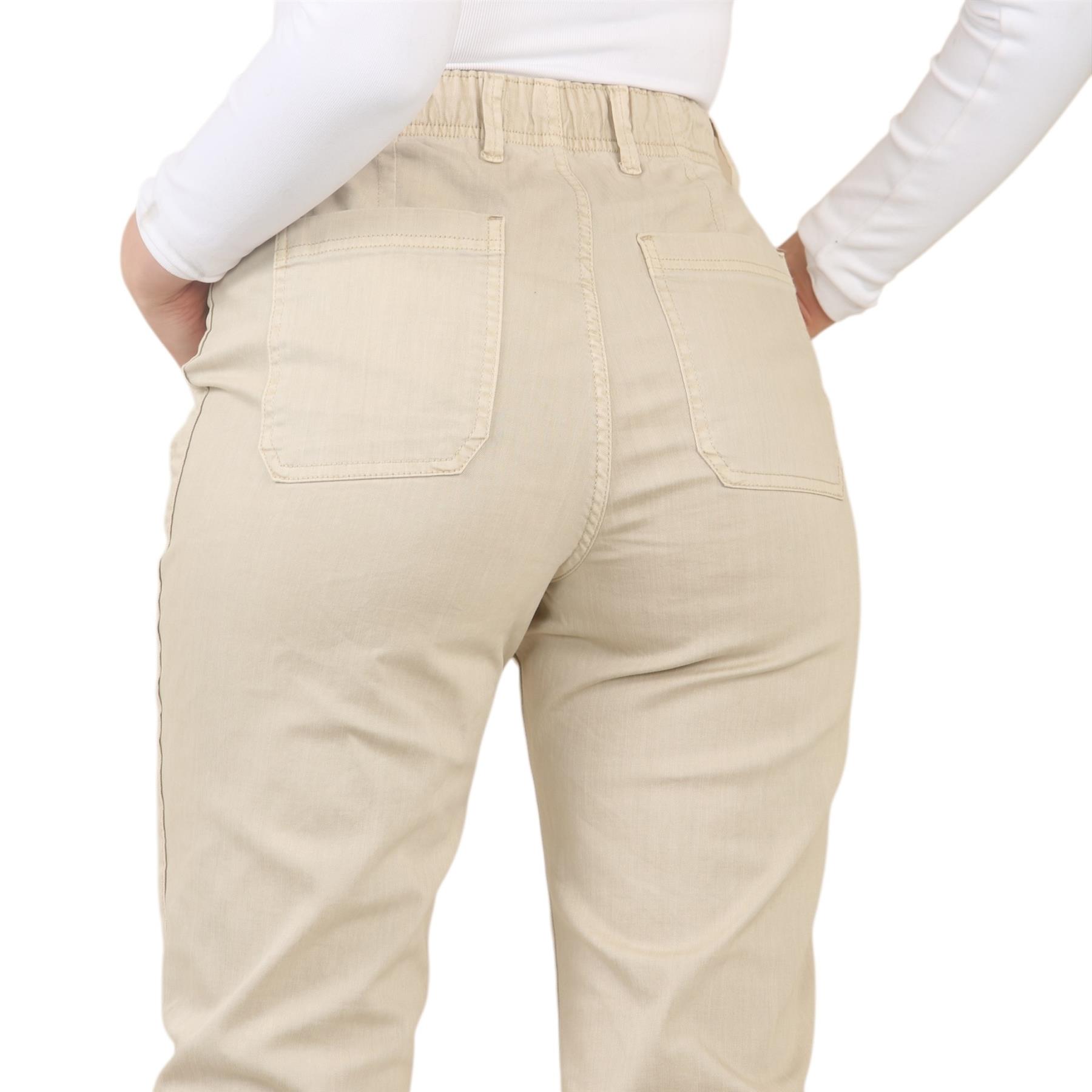 EX M&S Womens Cotton Blend Slim Fit Ankle Grazer Joggers Chino Trousers Pants - Picture 6 of 45