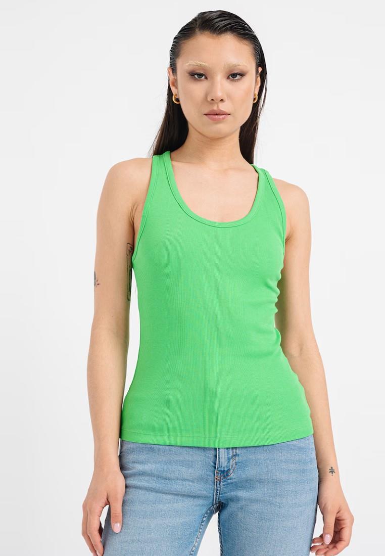 EX M&S ärmelloses geripptes Damenoberteil mit U-Ausschnitt und hohem Baumwollanteil Slim Fit Trägertop - Bild 29 von 39