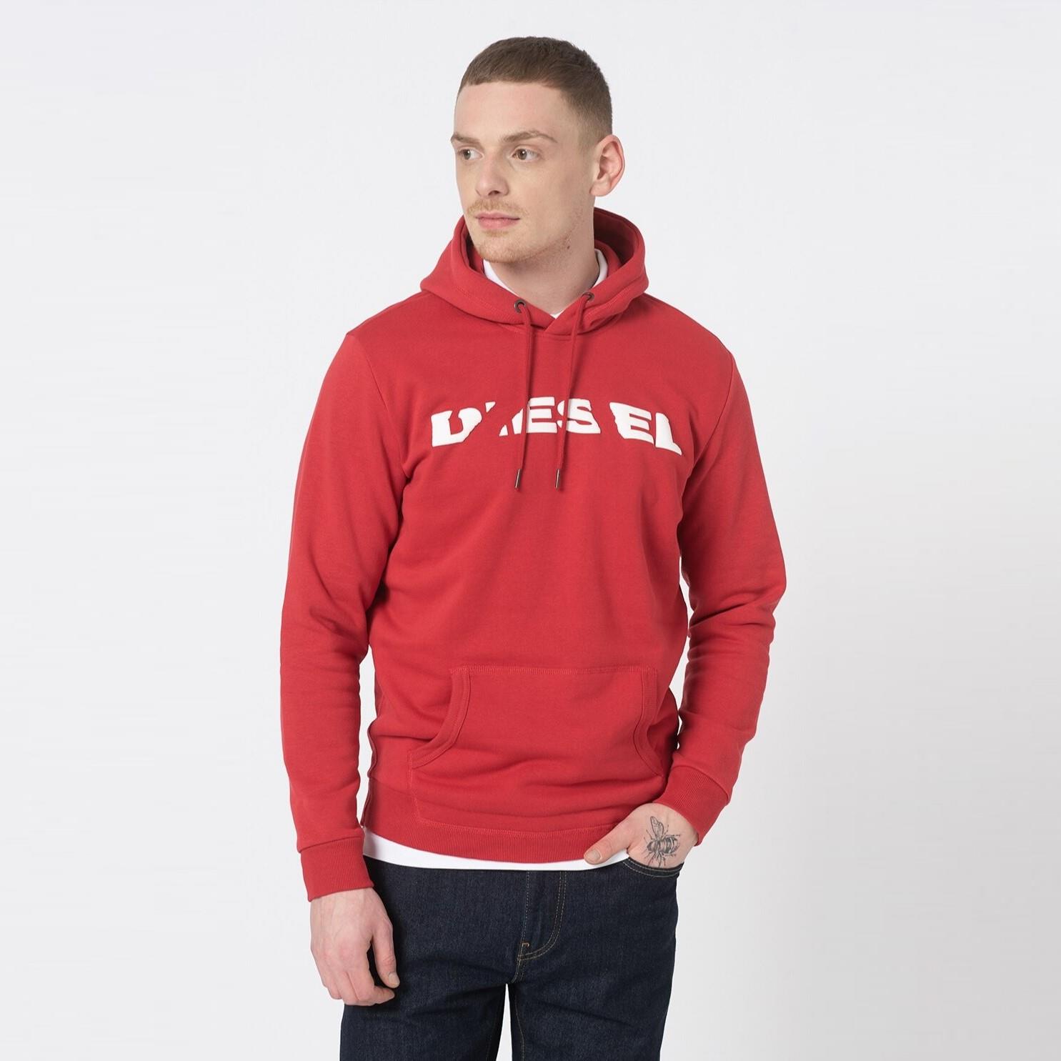 DIESEL S AGNES BRO SWEAT Mens Hoodie Sweat Pullover Fleece Hooded Sweatshirt - Picture 6 of 9