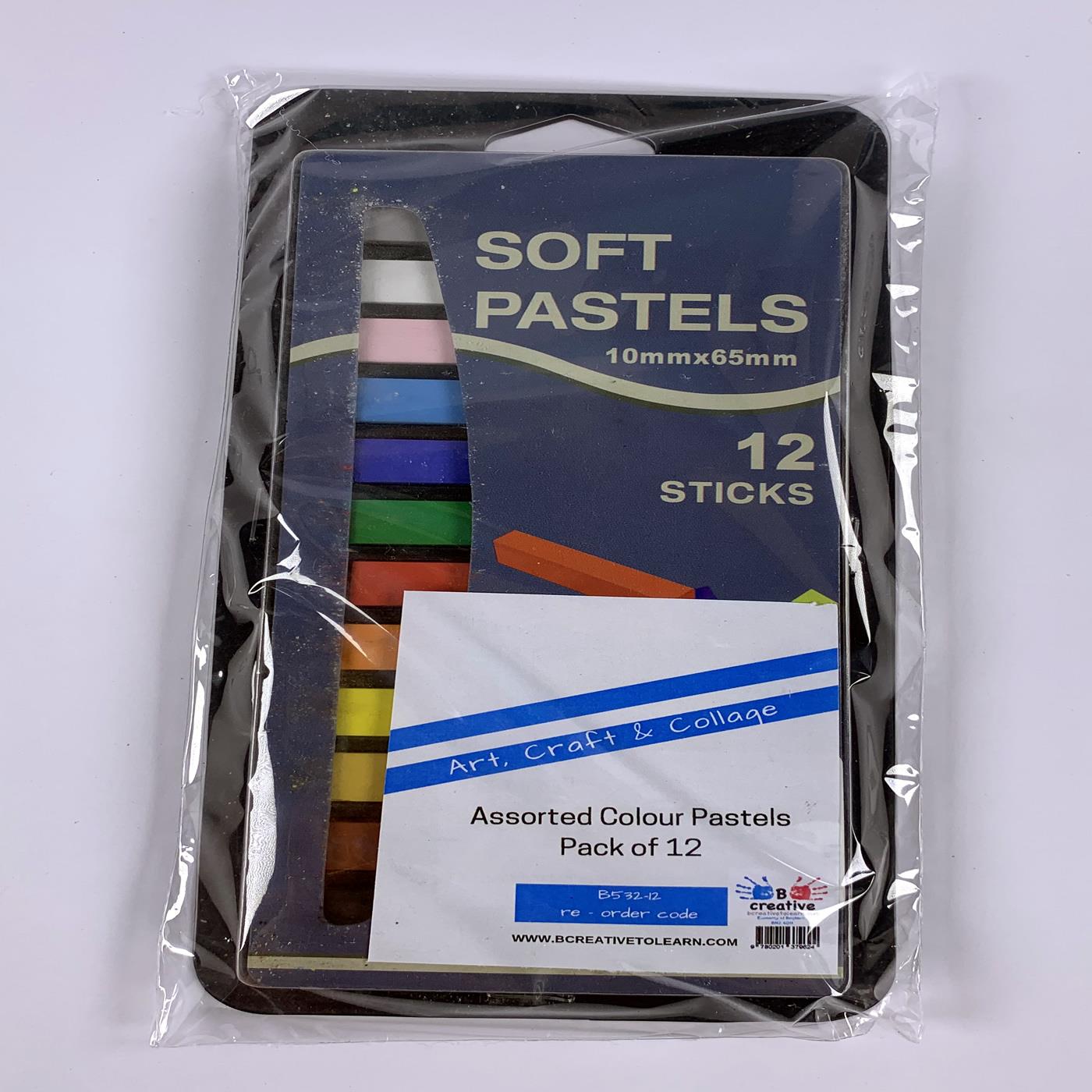 Soft Art Chalk Square Coloured Pastels Pack of 12 or 24 Bulk Assorted