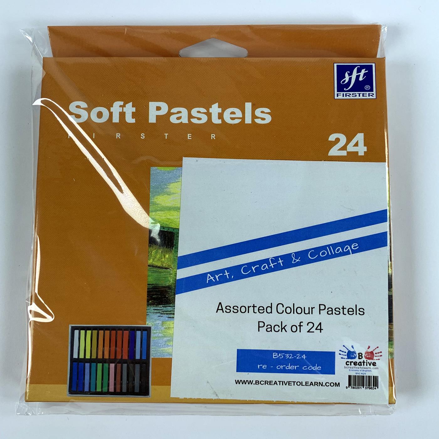 Soft Art Chalk Square Coloured Pastels Pack of 12 or 24 Bulk Assorted