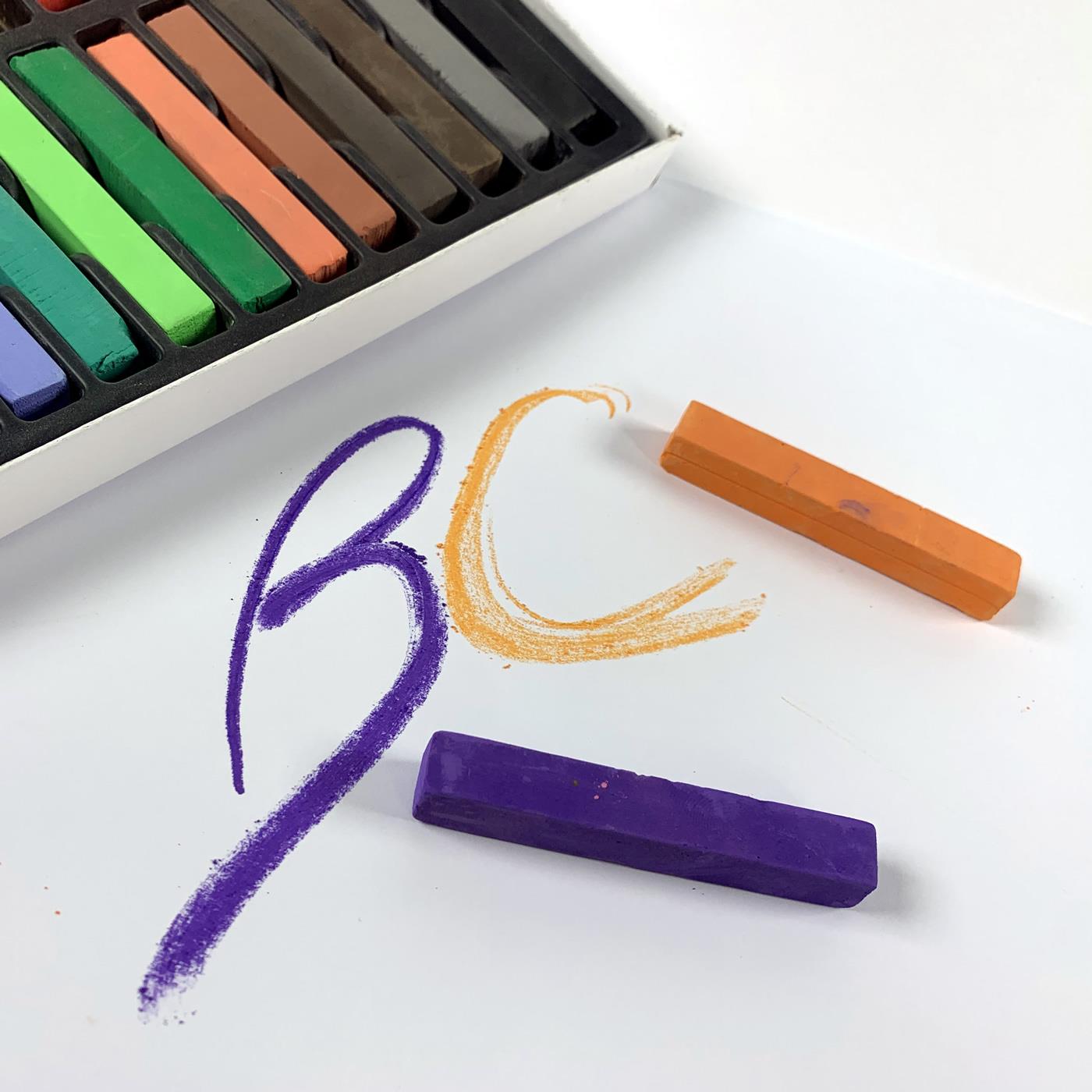 Soft Art Chalk Square Coloured Pastels Pack of 12 or 24 Bulk Assorted