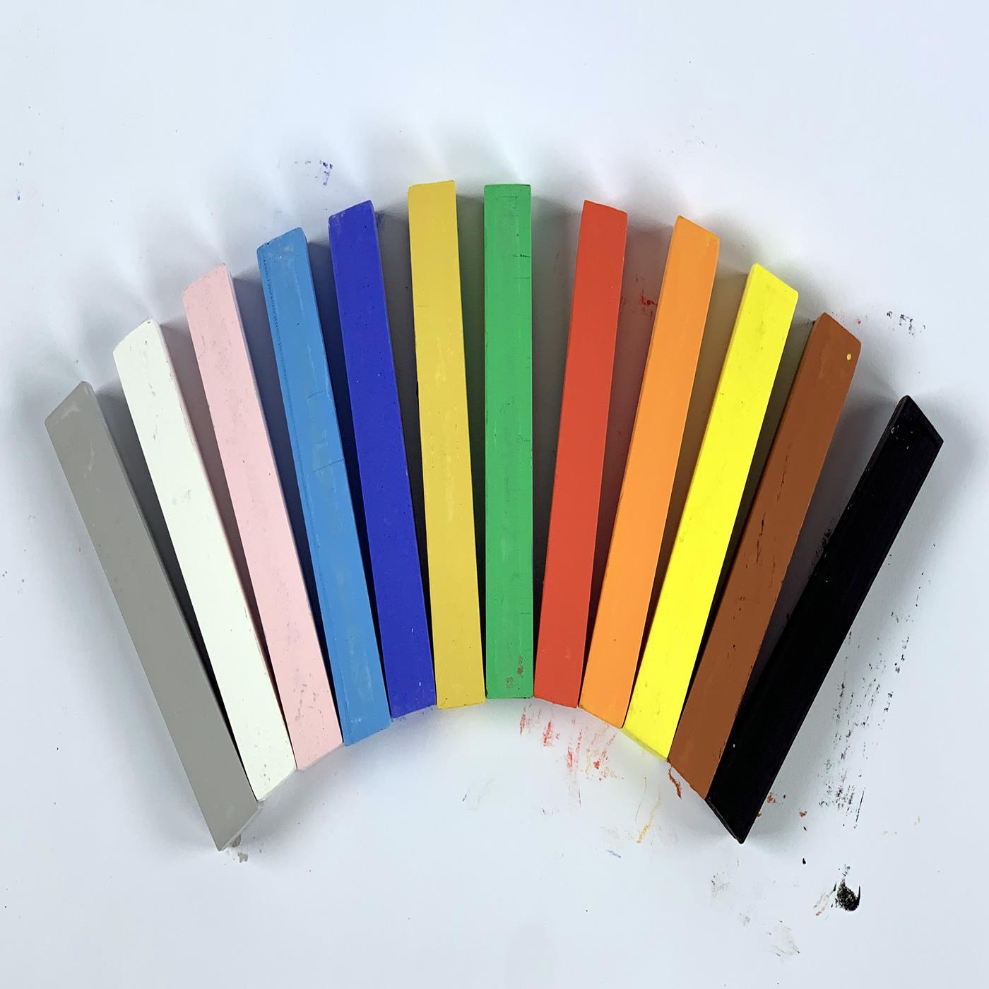 Soft Art Chalk Square Coloured Pastels Pack of 12 or 24 Bulk Assorted