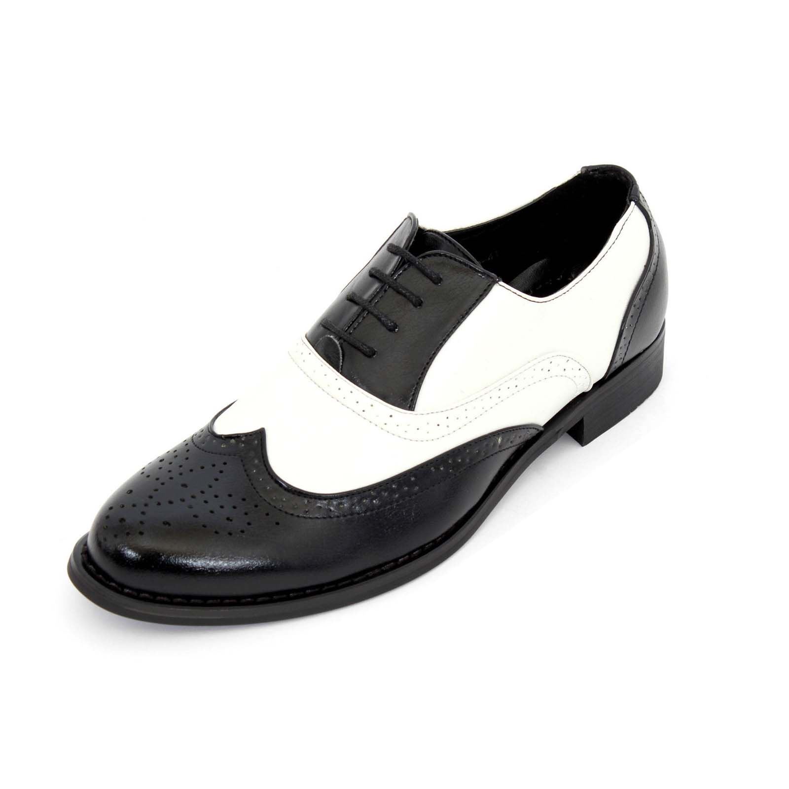 Mens Gentleman Black & White Spectator Wingtip Brogue Gangster Shoes eBay