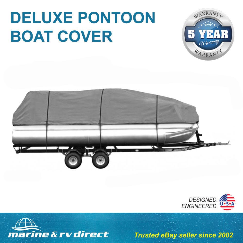 Delexe Trailerable Pontoon boat cover Grey Fits 21/' 22/' 23/' 24/' L