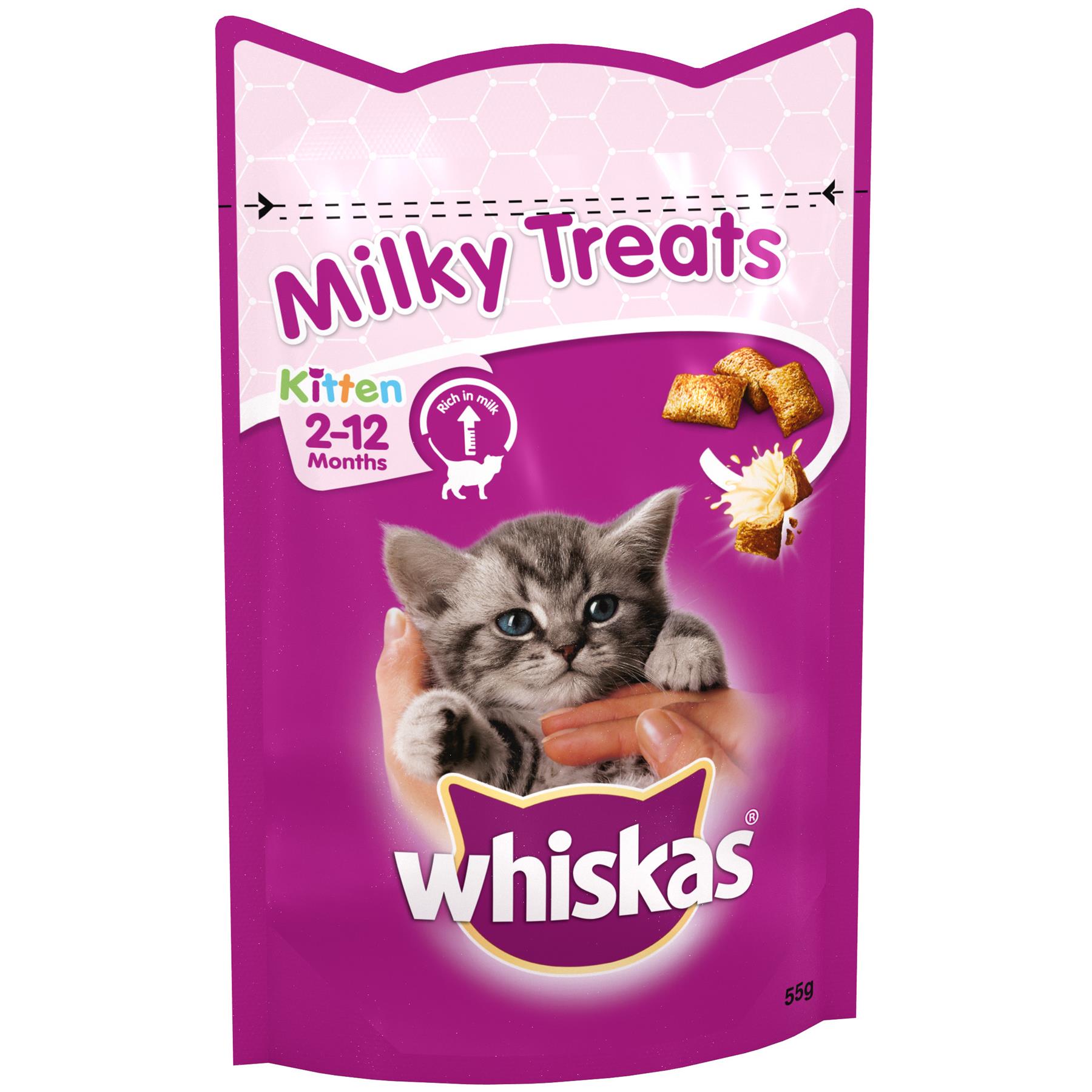 8 x 55g Whiskas Kitten 212 Months Milky Kitten Treats Cat Biscuits