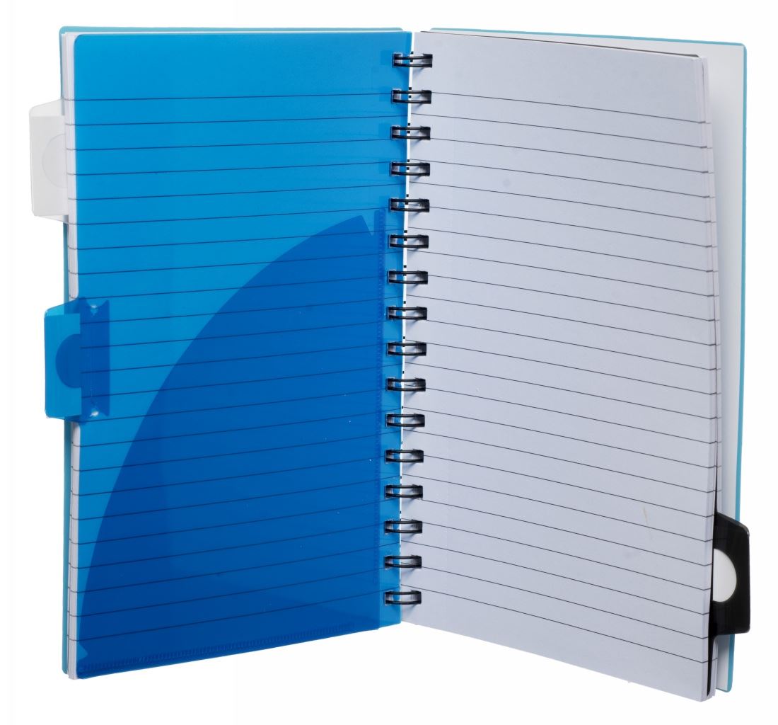 WHSmith Blue A5 Wide Ruled Project Notebook 250 White Pages Wiro Bound