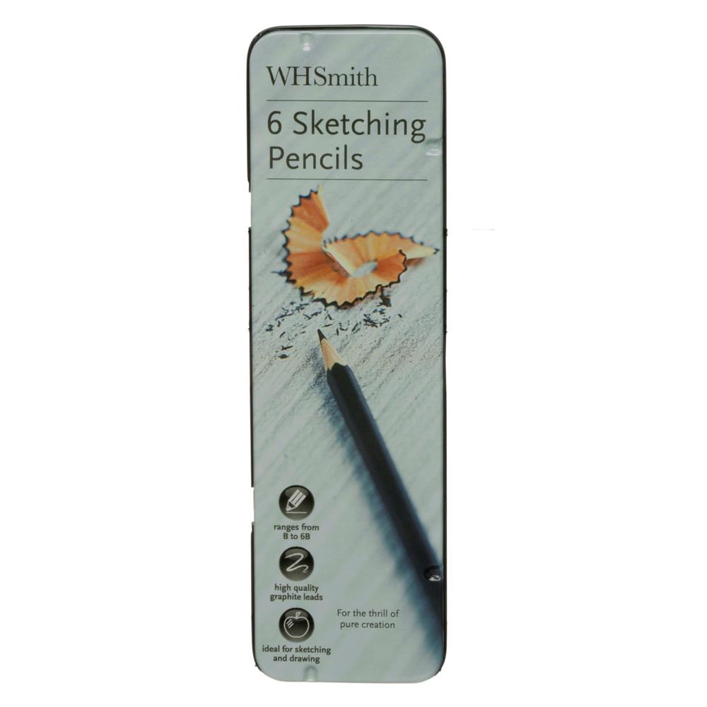 WHSmith Sketching Assorted Pencils B To 6B With Soft Graphite Leads