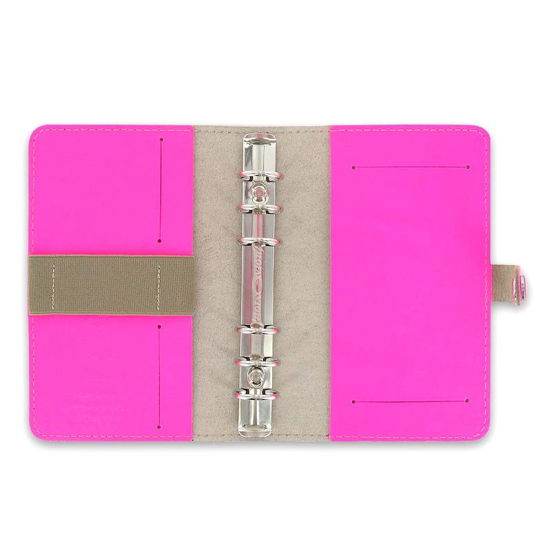 Filofax The Original Personal Organiser Fluoro Pink Leather With 12