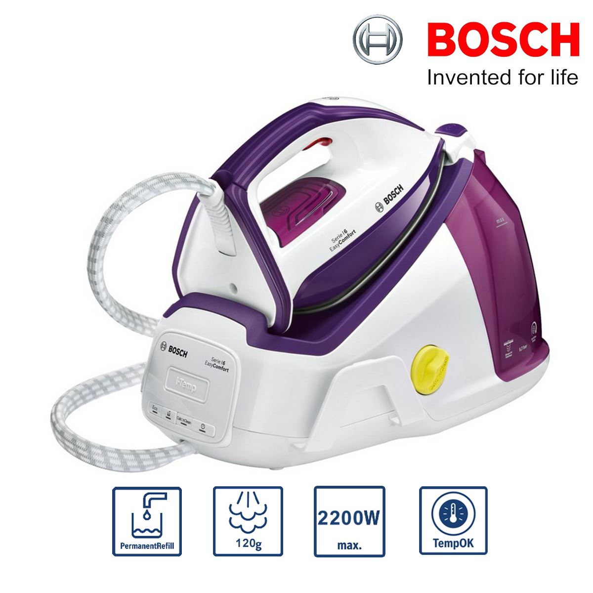 Bosch TDS6030GB Serie 6 Easy Comfort Steam Generator Iron 2400W Purple