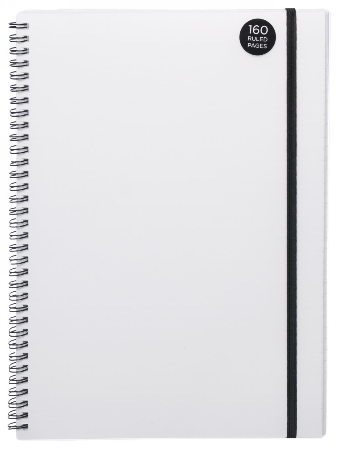 WHSmith White Polypro A4 Notebook 160 White Ruled Pages With Elastic