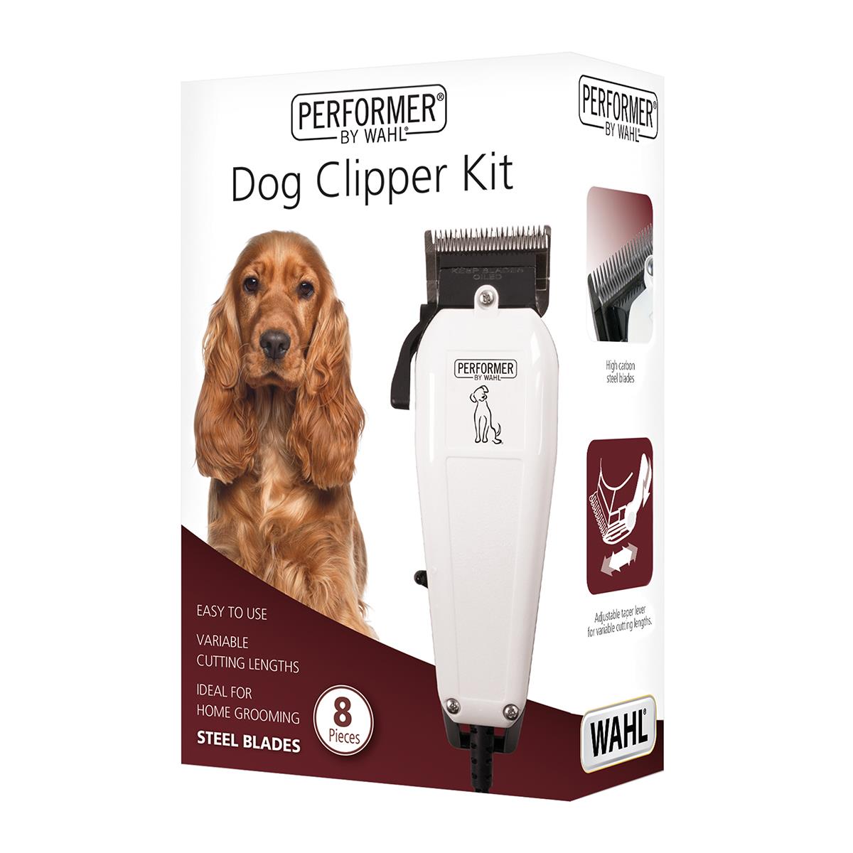 Wahl Corded Performer Dog Clipper Kit Grooming Set With Steel Blades