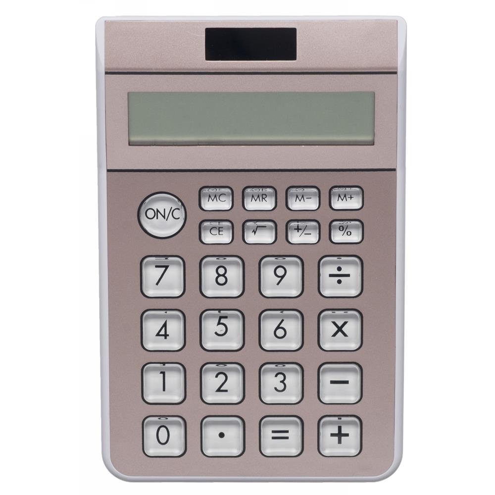 WHSmith Metallic Rose Gold Desktop Calculator 8 Digit Display With