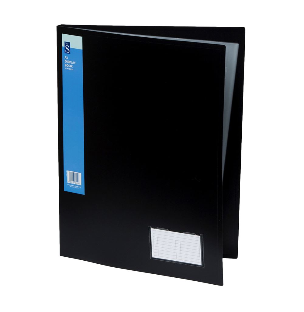 WHSmith Black A3 Polypro Display Book With 20 Transparent Pockets eBay
