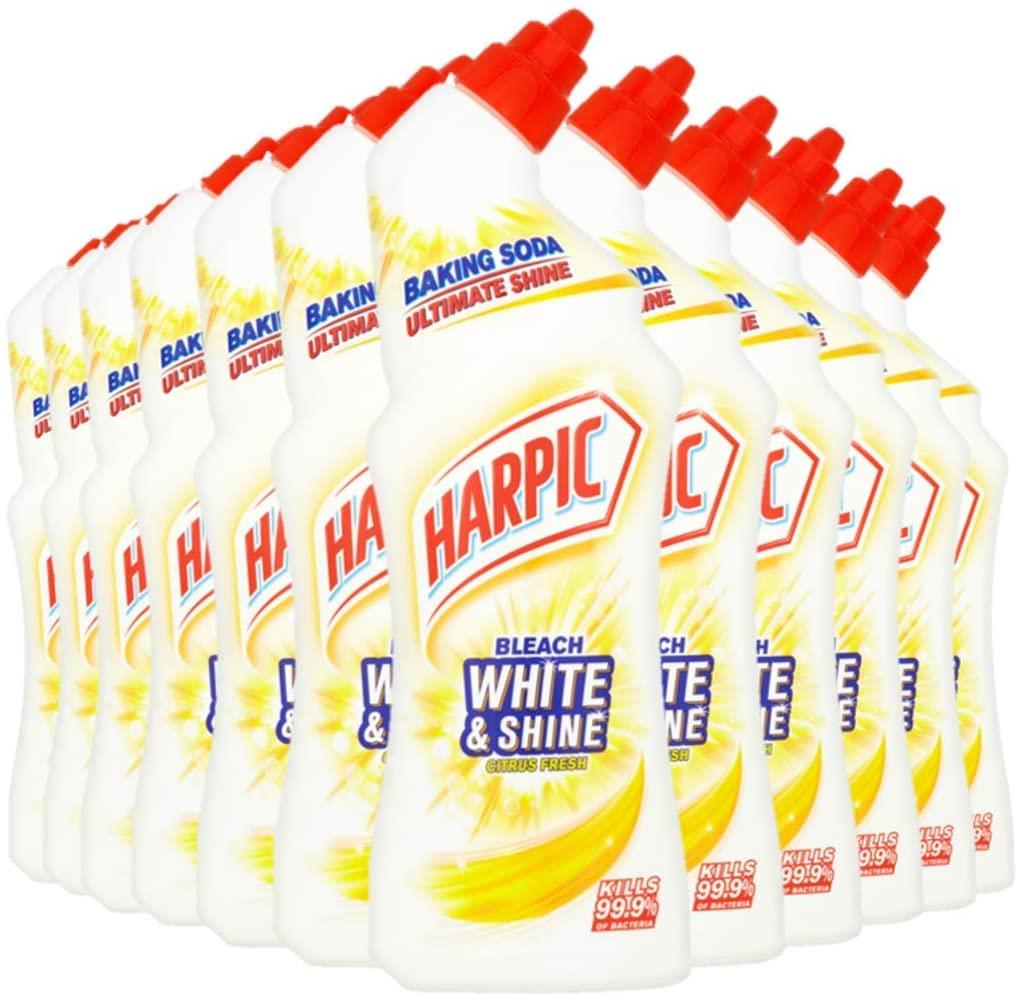 12 x Harpic Bleach White & Shine Citrus Fresh Baking Soda Toilet Cleaner 750ml 5011417558782 eBay
