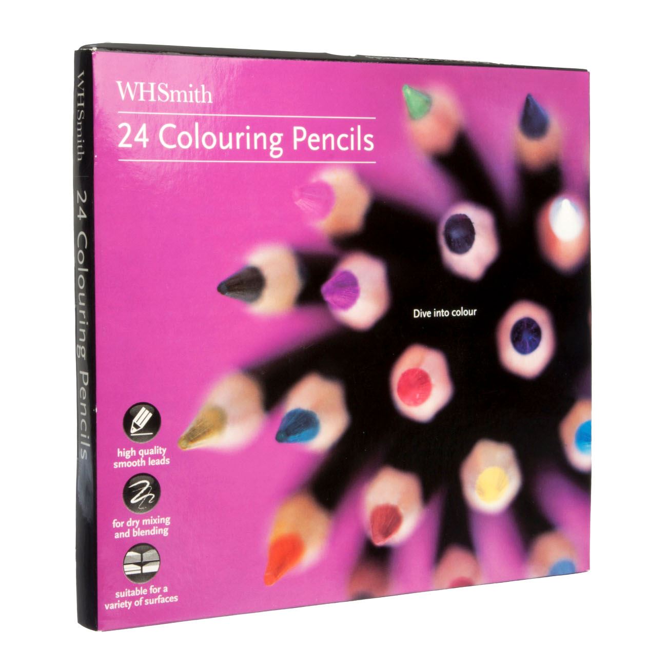 WHSmith Colouring Pencils Set For Sketching Assorted Colours Pack Of 24