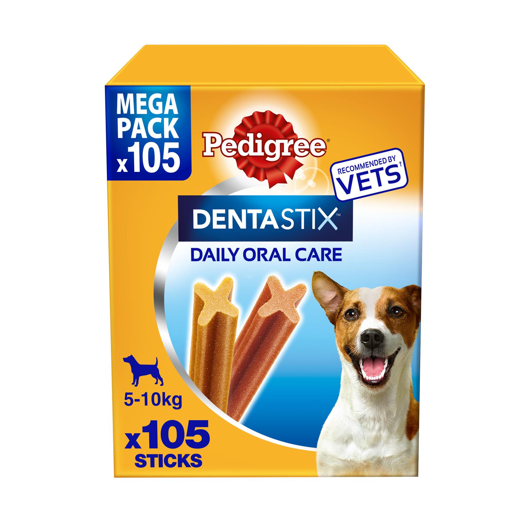 105 Pedigree Daily Dentastix Dental Sticks Dog Treats Small Dog Chews