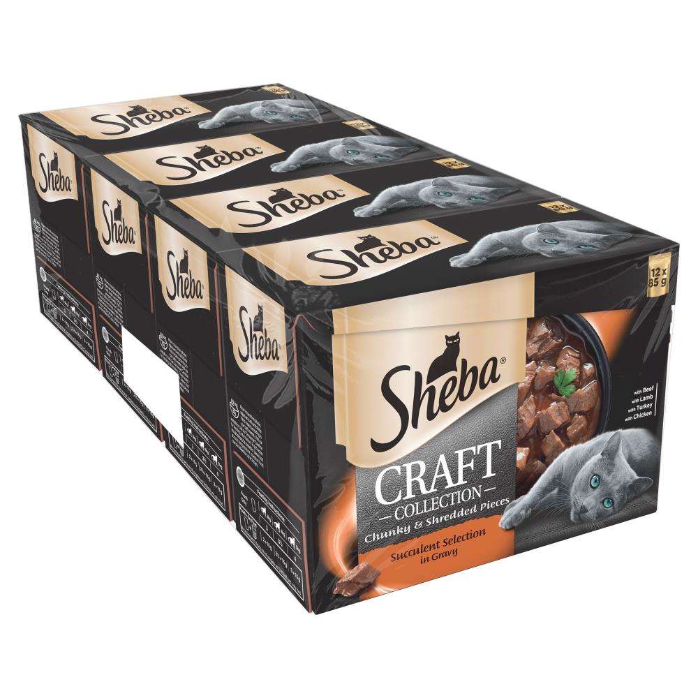 96 x 85g Sheba Craft Luxury Adult Wet Cat Food Pouches Mixed Selection