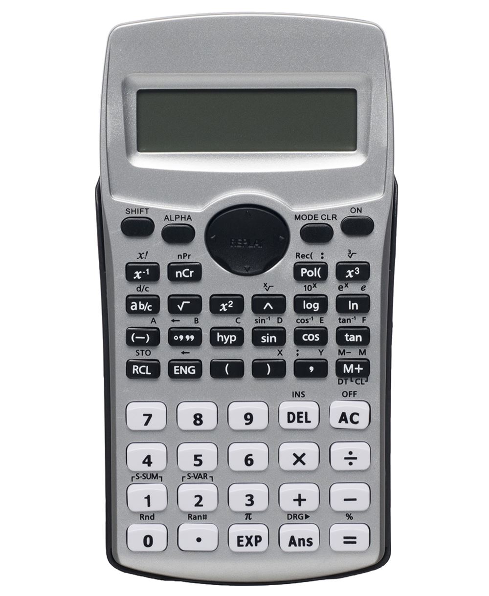 WHSmith Silver Scientific Calculator Battery Powered Over 224 Features