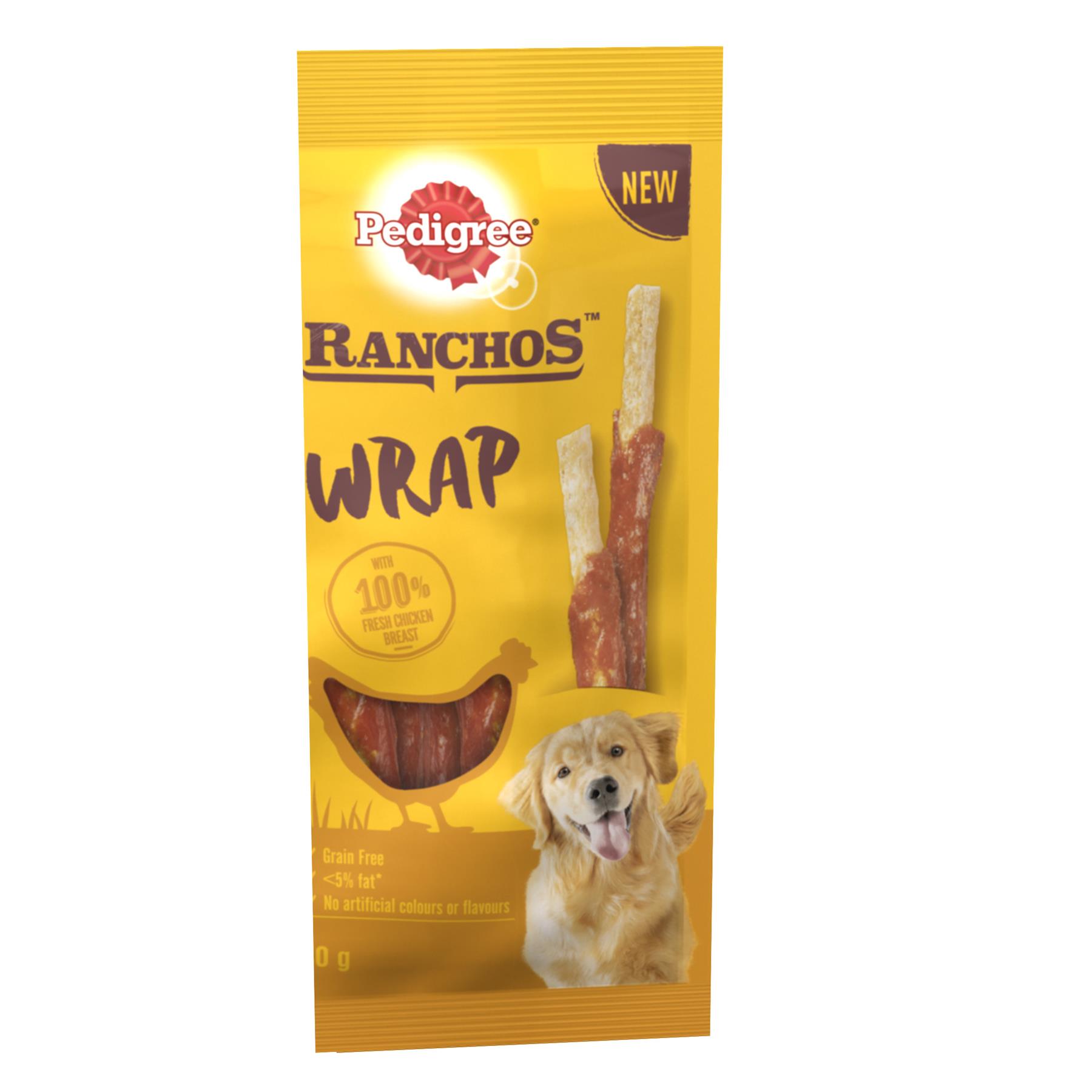 12 x Pedigree Ranchos Wrap Dog Treats With Chicken Breast & Chopped