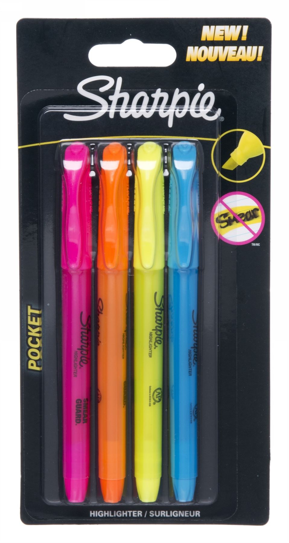 Sharpie Fluo XL Highlighter Pens Mixed Colours With Quick Drying Ink Pack Of 4