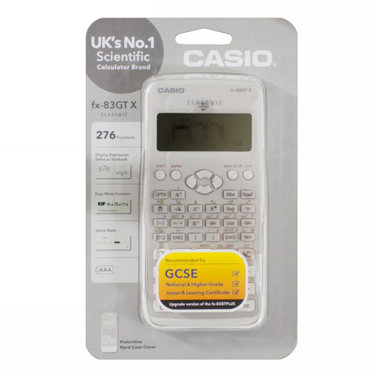 Casio FX83GTX Scientific Calculator White 276 Functions GCSE Standard