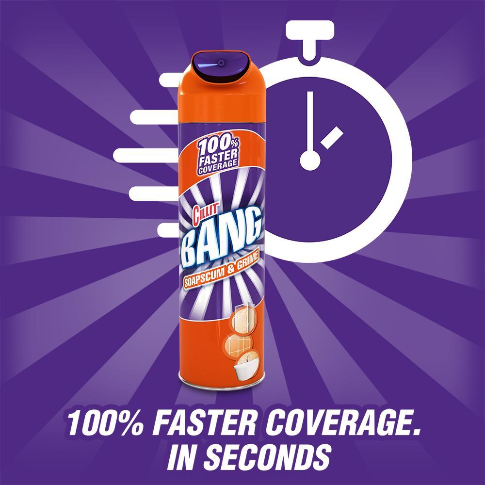 2 x Cillit Bang Active Foam Bathroom Surface Soapscum & Shower Cleaner