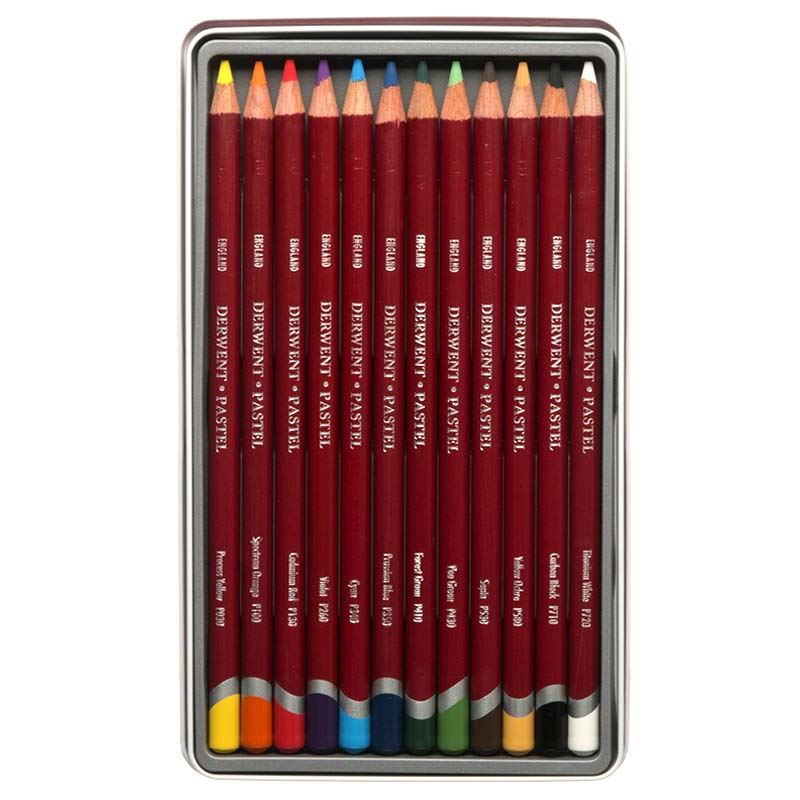 Derwent Pastel Pencils 30 Colours /& Pencil Wrap