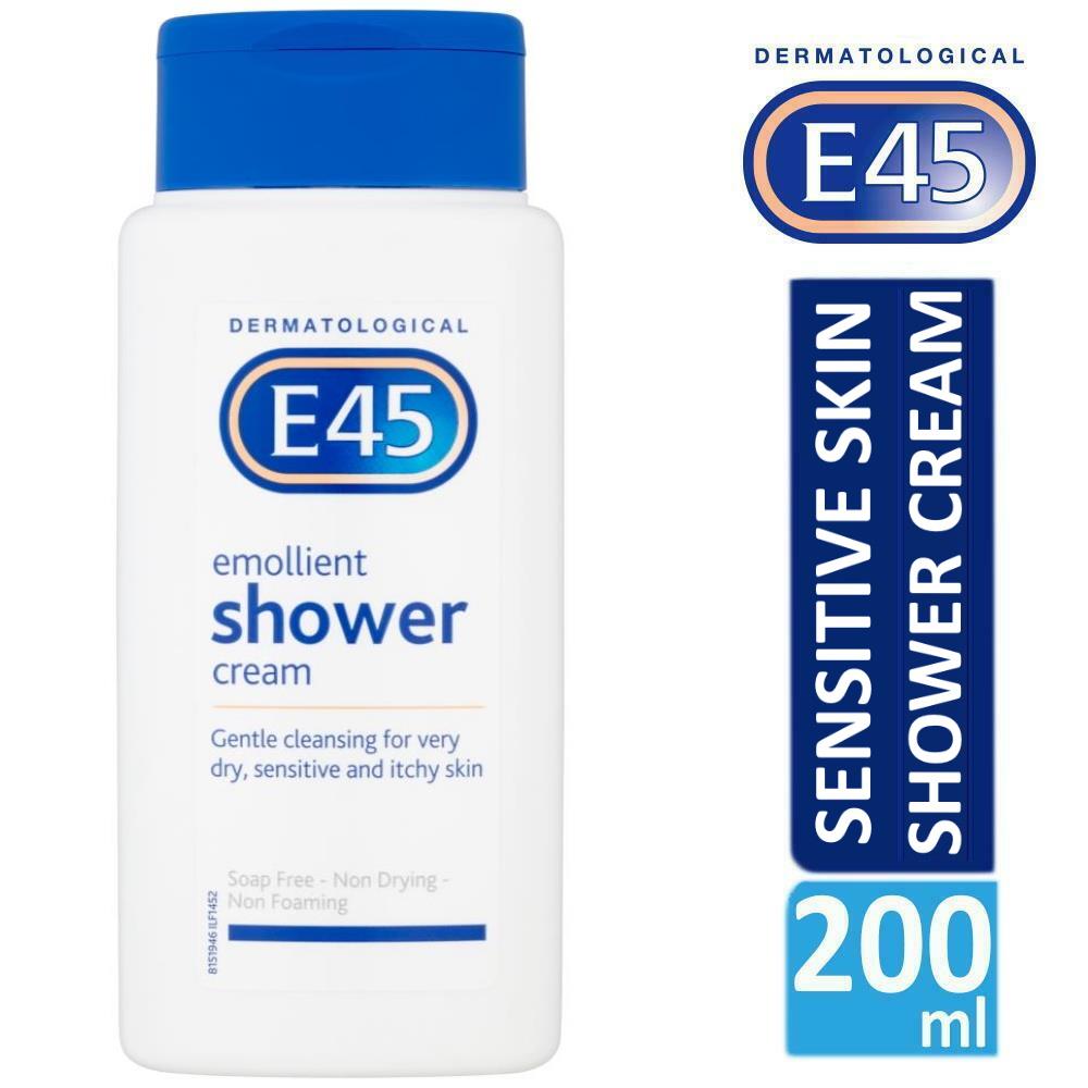 E45 Dermatological Emollient Shower Cream Moisturises Skin Soap Free