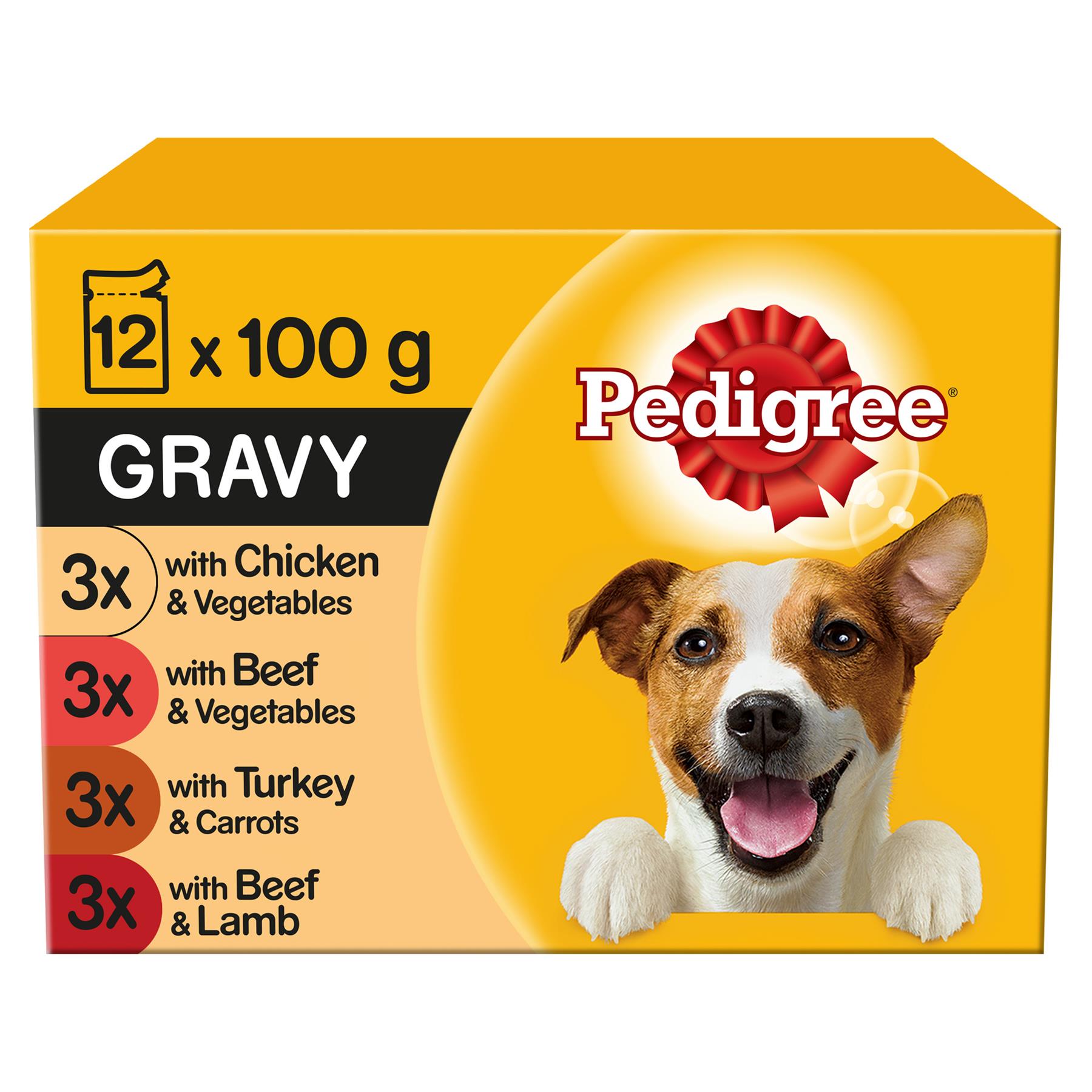 48 x 100g Pedigree Adult Wet Dog Food Pouches Mixed Selection in Gravy eBay