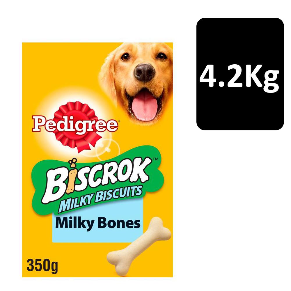 4.2kg Pedigree Biscrok Milky Bones Dog Treats Bulk Dog Biscuits (12 x
