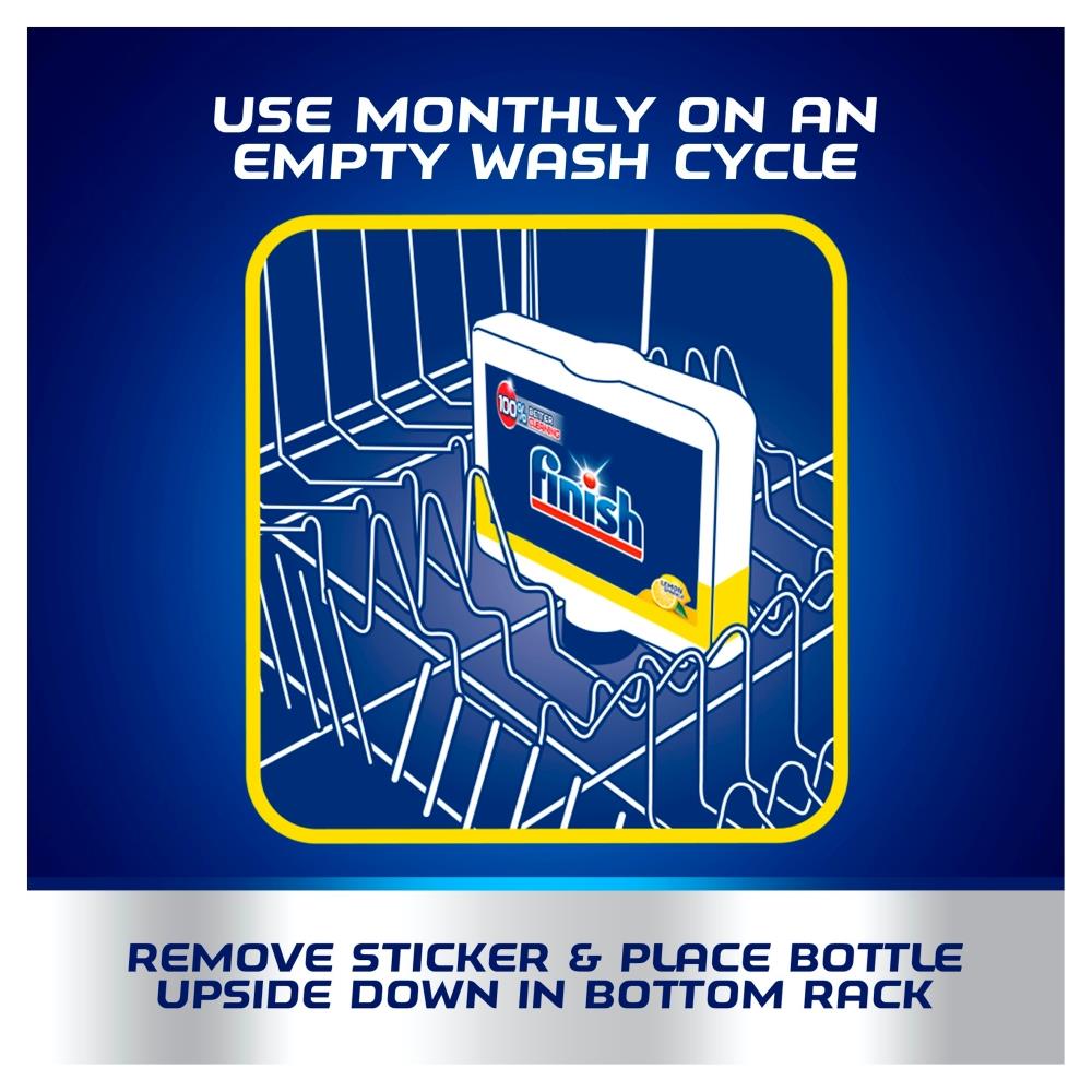 4 x Finish Dishwasher Grease Limescale Cleaner Lemon Sparkle 250ml