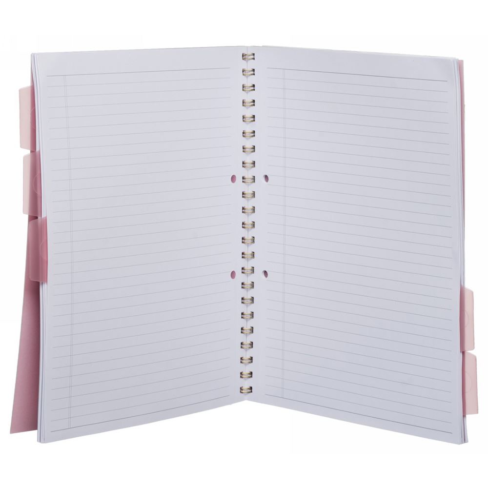 WHSmith Moderno Woman Wiro Bound A4 Project Notebook With Pink Elastic
