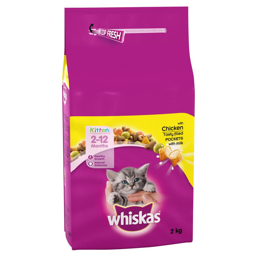 8kg Whiskas 212 Months Kitten Complete Dry Cat Food with Chicken (4 x