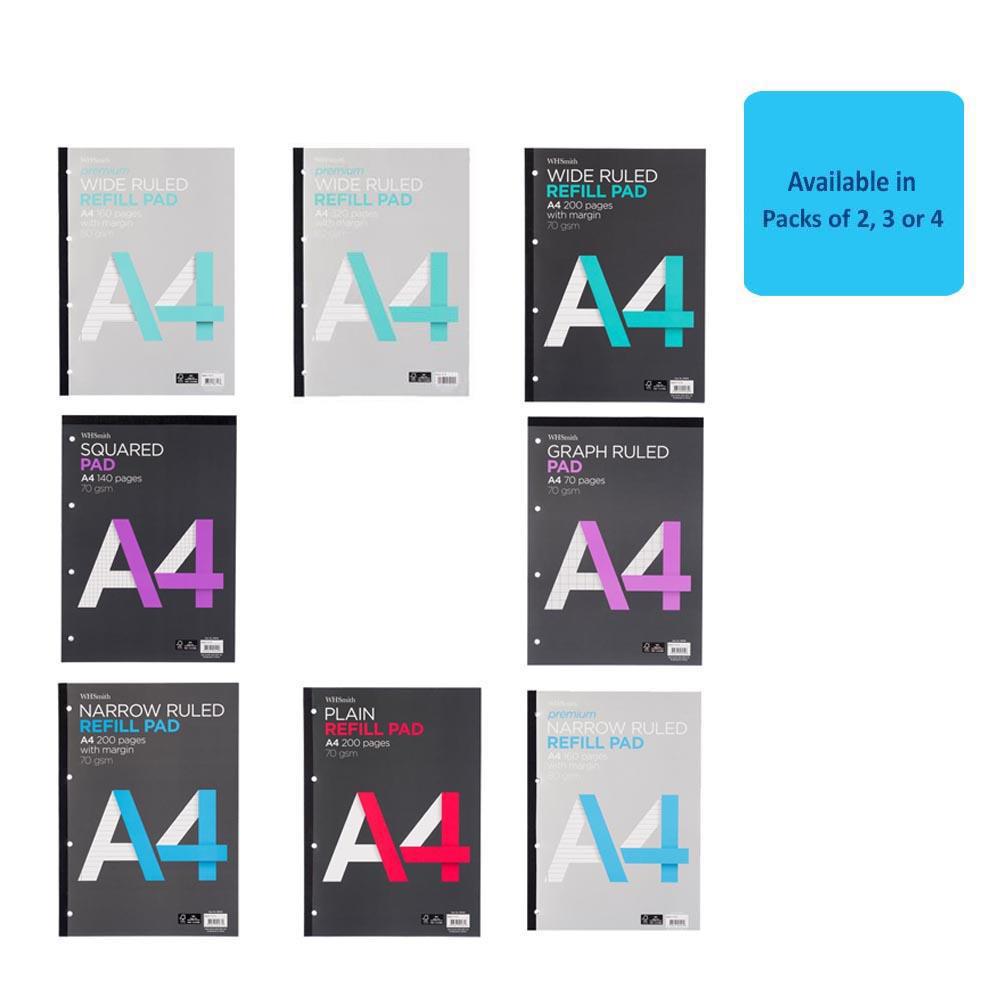 WHSmith A4 Refill Pad Various Pack Size And Type eBay