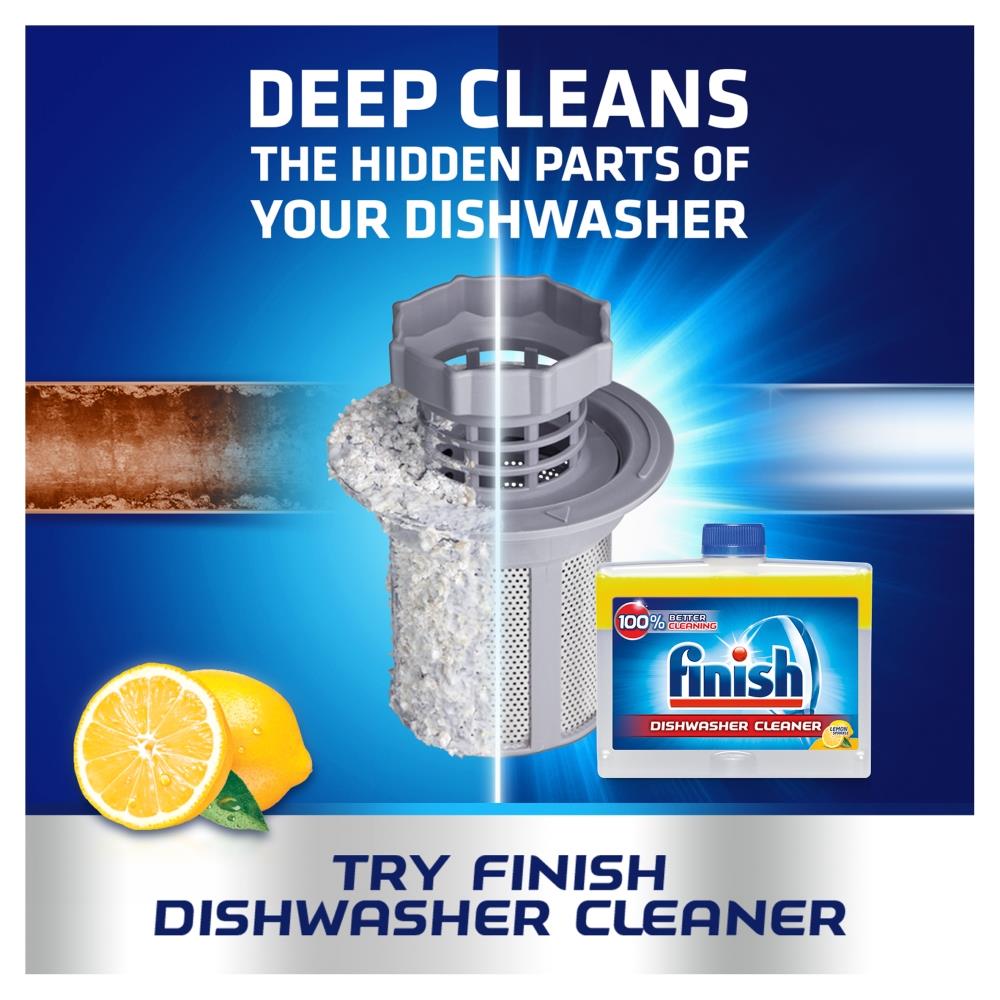 4 x Finish Dishwasher Grease Limescale Cleaner Lemon Sparkle 250ml