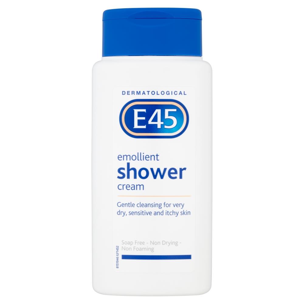 E45 Dermatological Emollient Shower Cream Moisturises Skin Soap Free