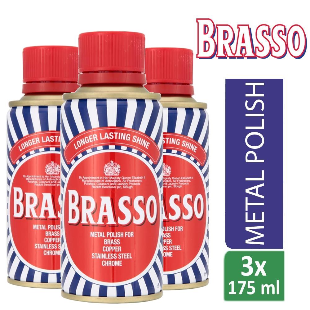 3 x Brasso Liquid Metal Polish For Brass Copper Stainless Steel
