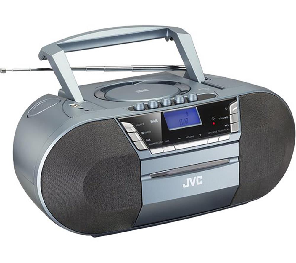 JVC RCD327B Wireless Bluetooth DAB/FM Boombox With Cassette USB 2.0 3